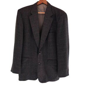 Mens Tailors Row Deansgate Plaid Blazer Jacket 42R Wool Blend Plaid Professional